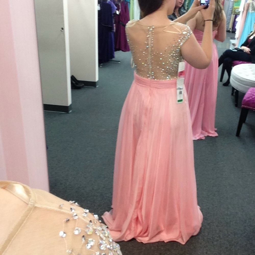 Pink Rhinestone Prom Gown - Picture 3 of 8